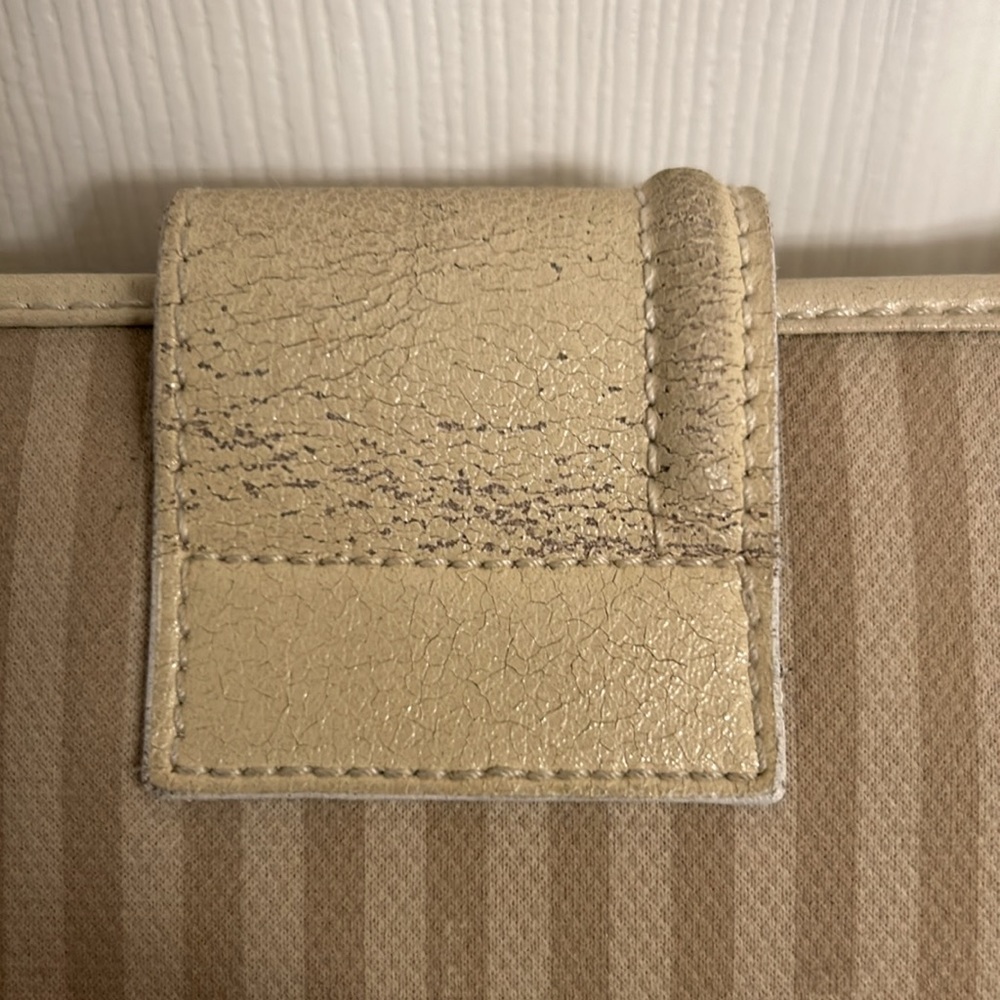 Vintage Fendi Cream Beige Cross Body or Clutch Leather/Fabric Handbag & Dust Bag - Picture 15 of 17